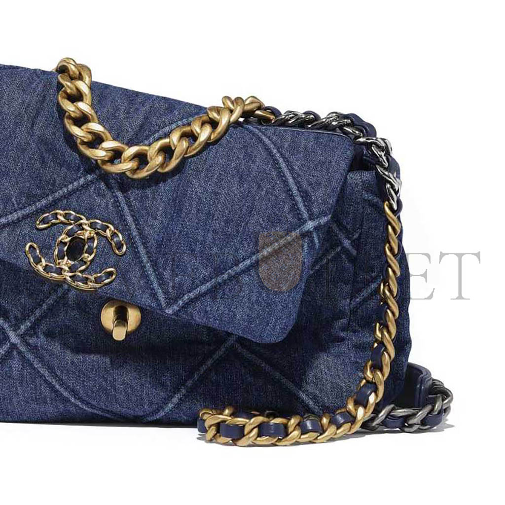 CHANEL 19 FLAP BAG IN DENIM AS1160 (26*16*9cm)